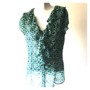 🆕Banana Republic Short Sleeve Ruffle Blouse